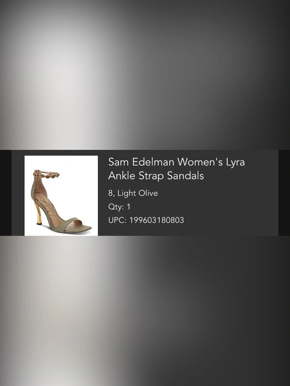 Sam Edelman Lyra Light Olive Jeweled Ankle Strap Heels Size 8